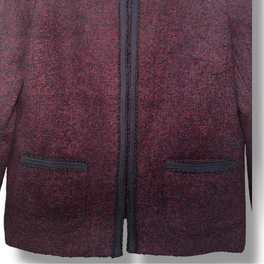 💜 Talbots Bouclé Tweed Jacket with Trim – Size 12P New - Picture 5 of 9